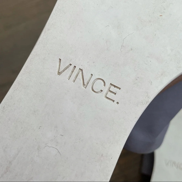 VINCE Leather Platform Slides Sandals 9.5 SASKIA PLATFORM SLIDE SANDALS, TRUFFLE - Picture 6 of 14